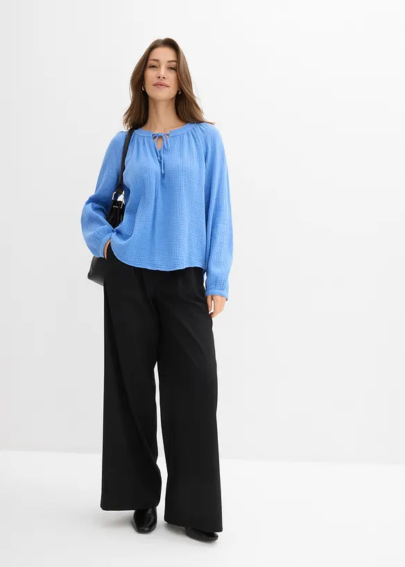 Blusetopp av myk musselin, bonprix