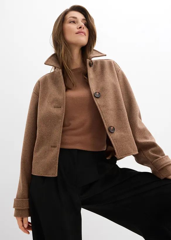 Kort k&aring;pe i ullstil, bonprix