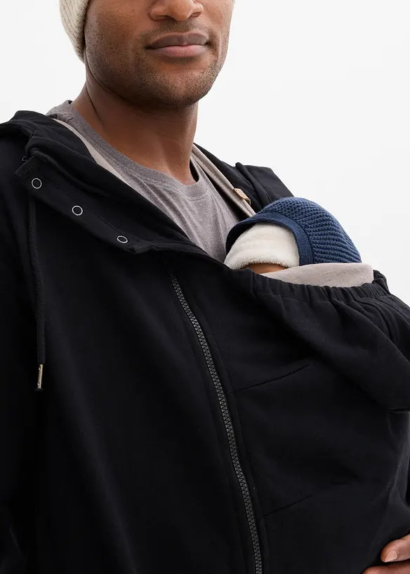 2i1-b&aelig;rejakke med hette i myk bomullstrikot til herre, bonprix