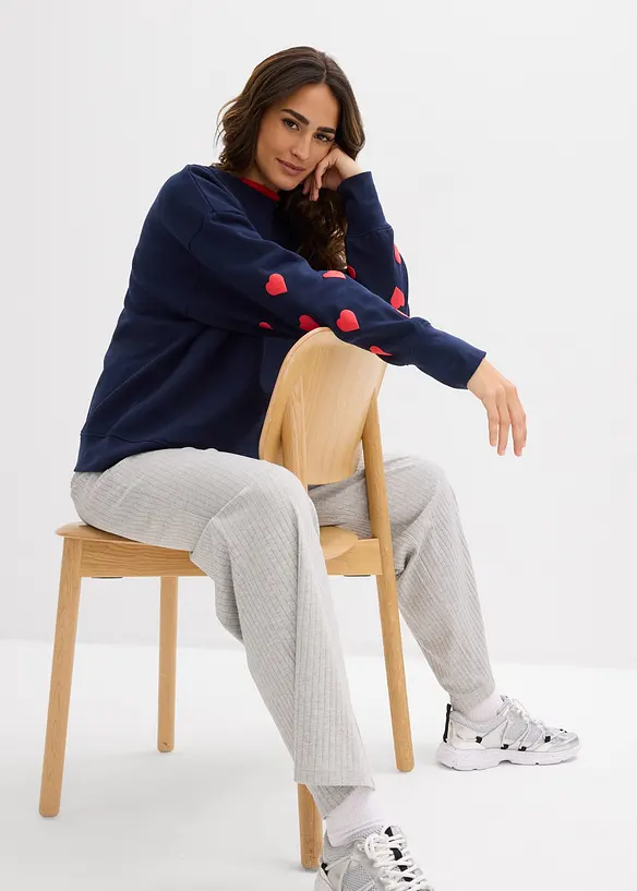 Sweatshirt i bomullsmiks, bonprix