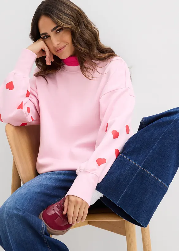 Sweatshirt i bomullsmiks, bonprix