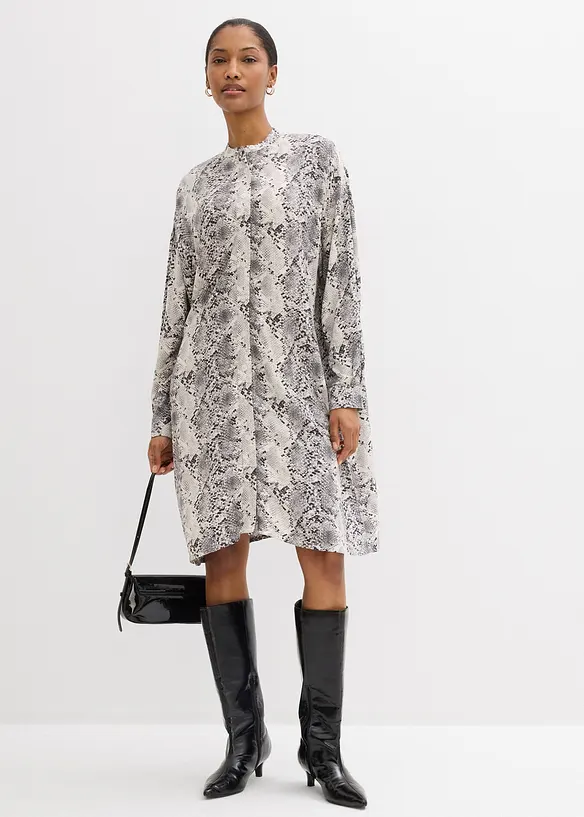 Ledig skjortekjole av fin viskose, bonprix