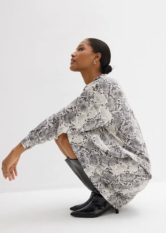 Ledig skjortekjole av fin viskose, bonprix