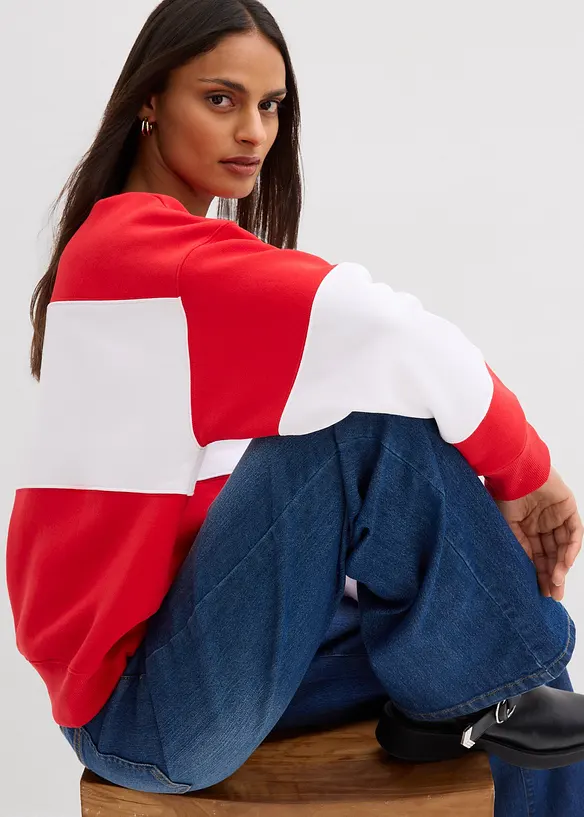 Oversized sweatshirt i myk bomullsmiks, bonprix