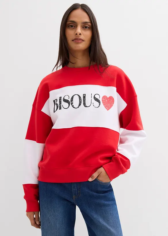 Oversized sweatshirt i myk bomullsmiks, bonprix