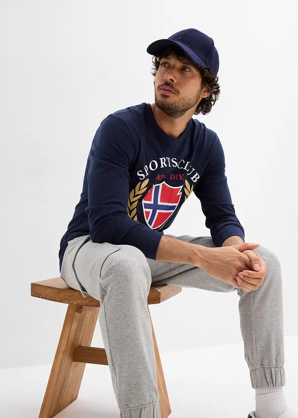 Langermet shirt i 100% bomull, bonprix