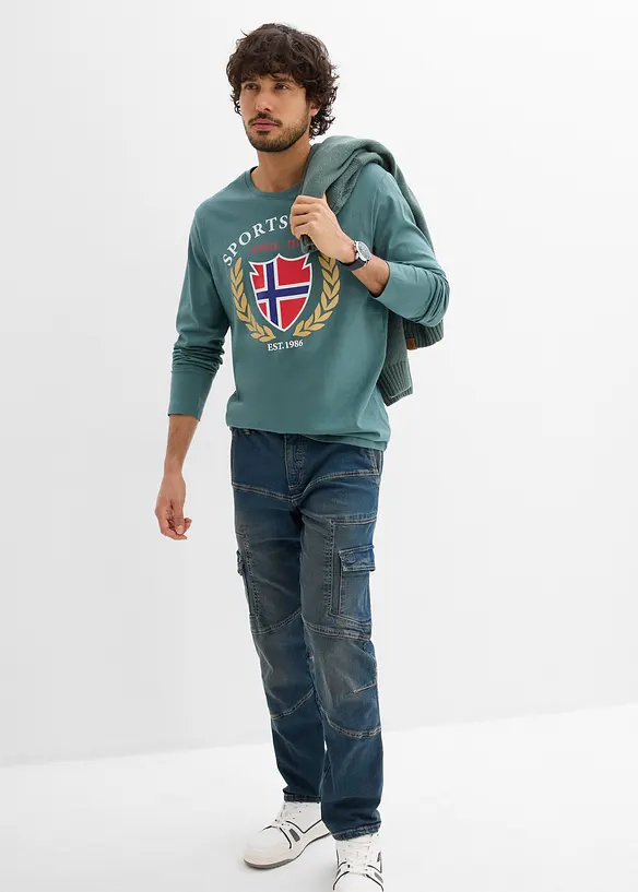 Langermet shirt i 100% bomull, bonprix