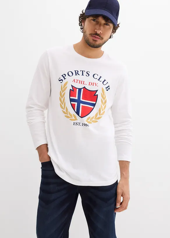 Langermet shirt i 100% bomull, bonprix