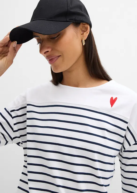 Langermet topp i 100% &oslash;kologisk bomull, bonprix