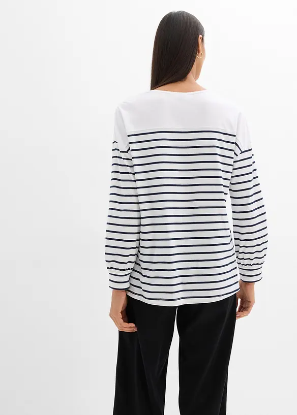 Langermet topp i 100% &oslash;kologisk bomull, bonprix