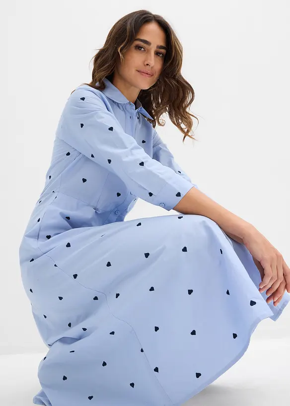 Skjortekjole i 100% &oslash;kologisk bomull, bonprix