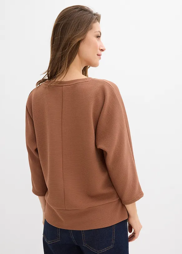 Sweatshirt i strukturmateriale, bonprix