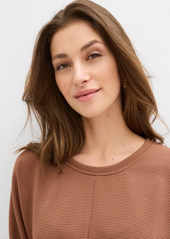 Sweatshirt i strukturmateriale, bonprix