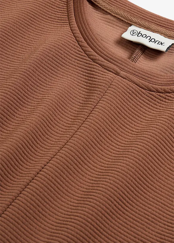Sweatshirt i strukturmateriale, bonprix