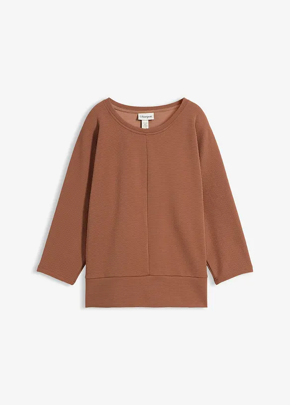 Sweatshirt i strukturmateriale, bonprix