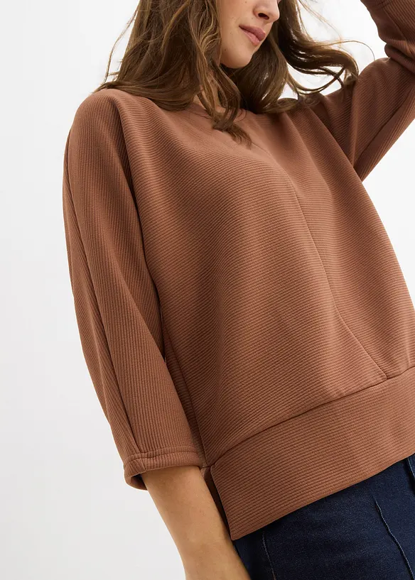 Sweatshirt i strukturmateriale, bonprix