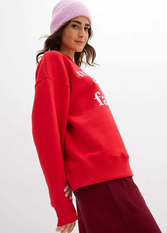 Oversized sweatshirt i bomullsmiks, bonprix