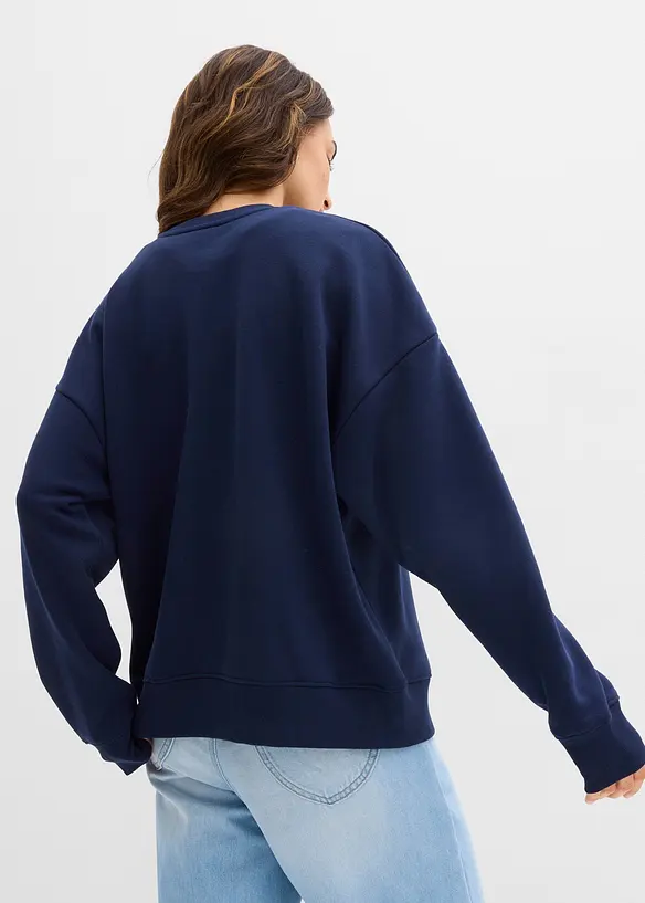 Oversized sweatshirt i bomullsmiks, bonprix