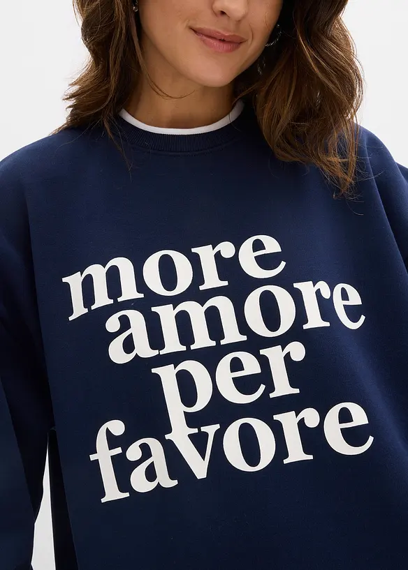 Oversized sweatshirt i bomullsmiks, bonprix