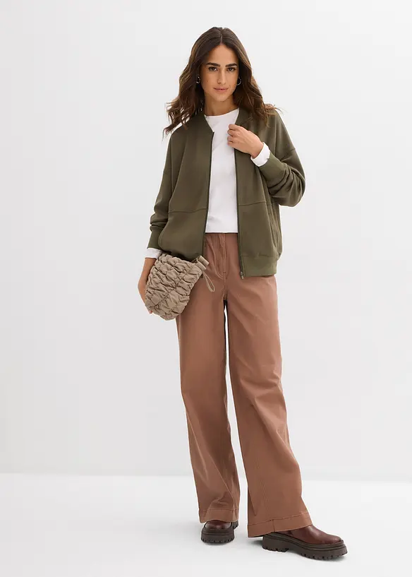 Oversized sweatjakke i scuba-materiale, bonprix