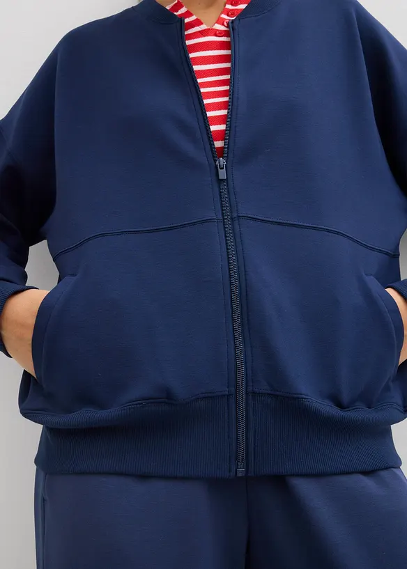 Oversized sweatjakke i scuba-materiale, bonprix