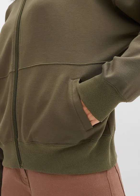 Oversized sweatjakke i scuba-materiale, bonprix