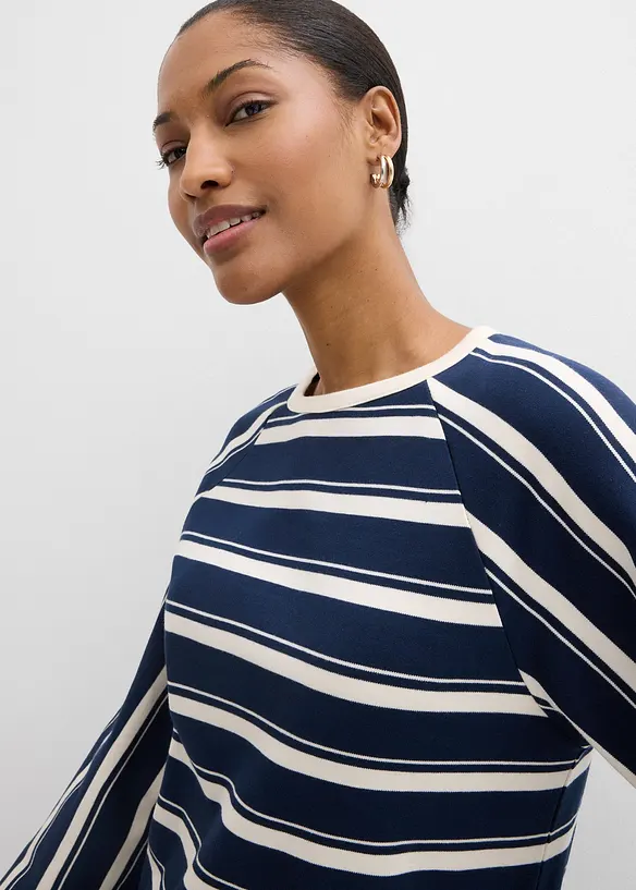 Langermet topp i formstabil jersey, bonprix