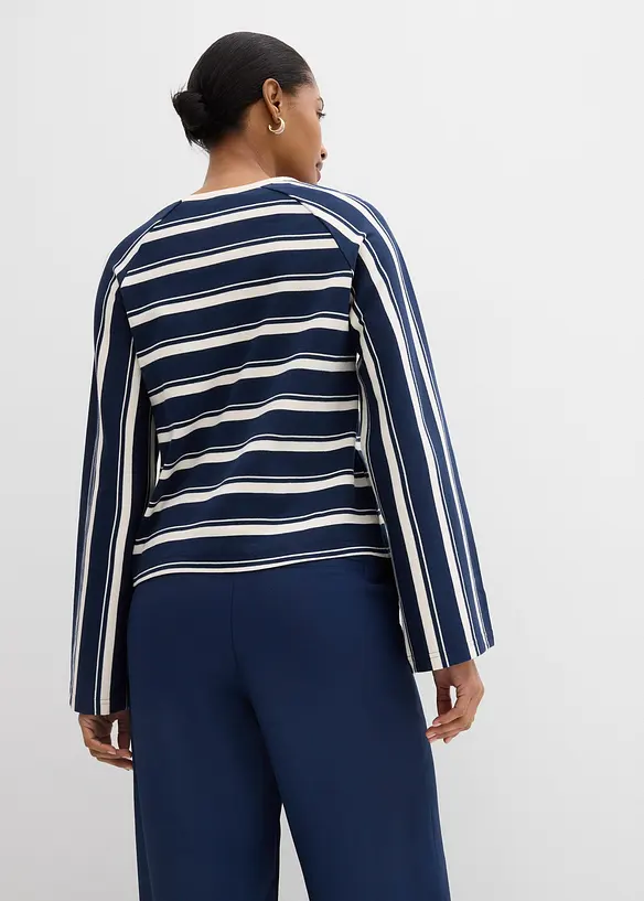 Langermet topp i formstabil jersey, bonprix