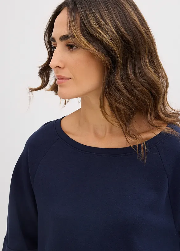 Topp i formstabil, &oslash;kologisk bomull med raglanermer, bonprix