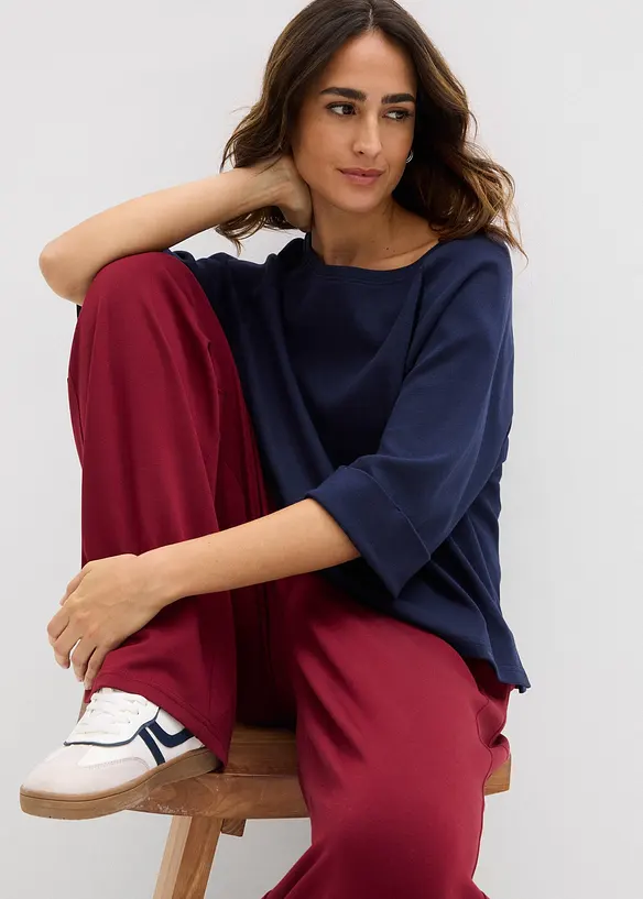 Topp i formstabil, &oslash;kologisk bomull med raglanermer, bonprix