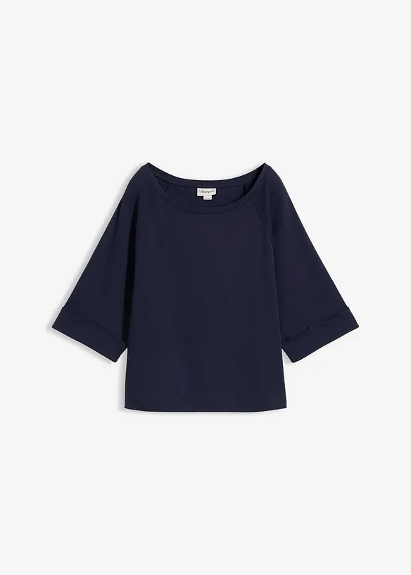 Topp i formstabil, &oslash;kologisk bomull med raglanermer, bonprix