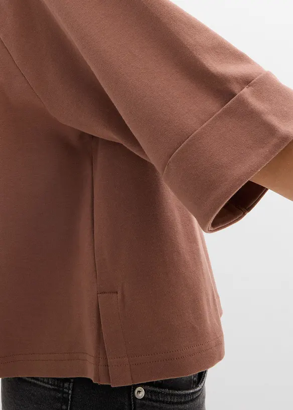 Topp i formstabil, &oslash;kologisk bomull med raglanermer, bonprix