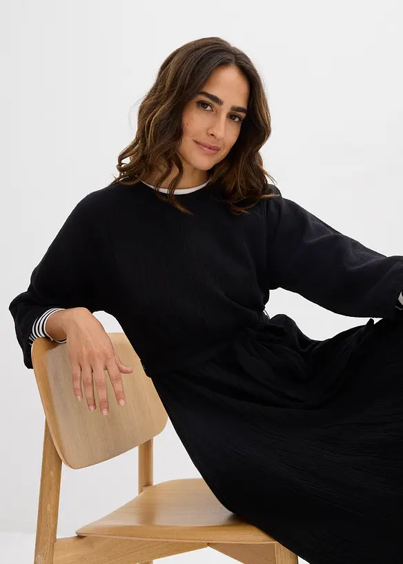 Midikjole i myk bomull, bonprix