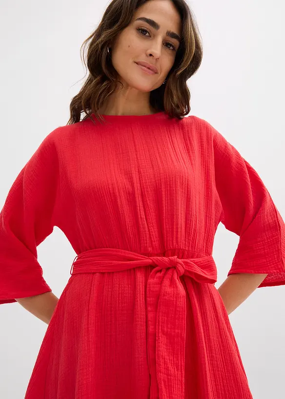 Midikjole i myk bomull, bonprix