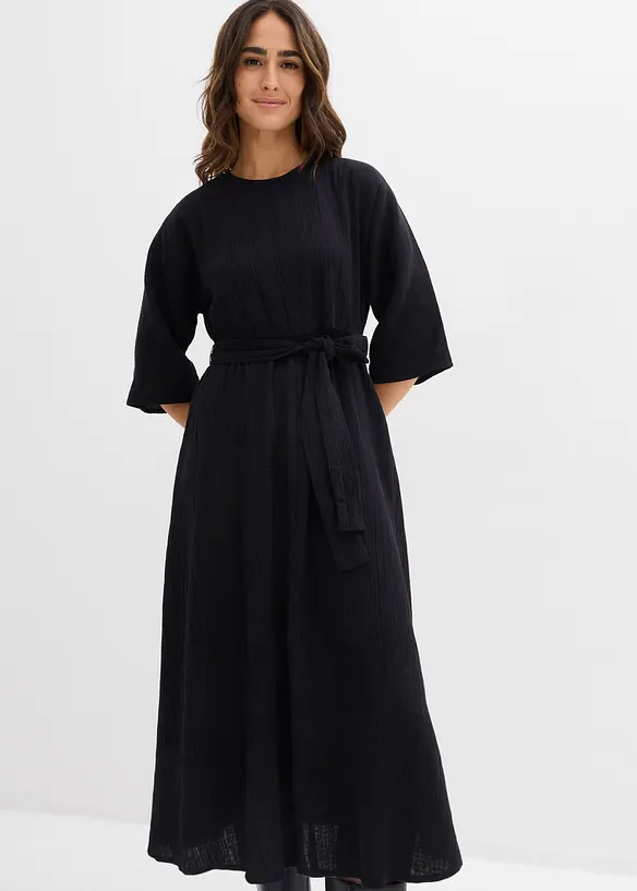 Midikjole i myk bomull, bonprix