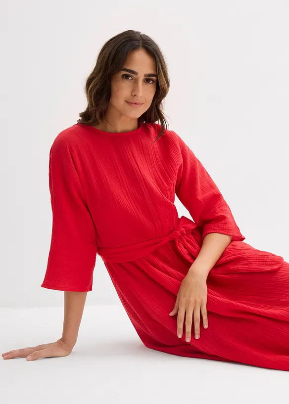 Midikjole i myk bomull, bonprix