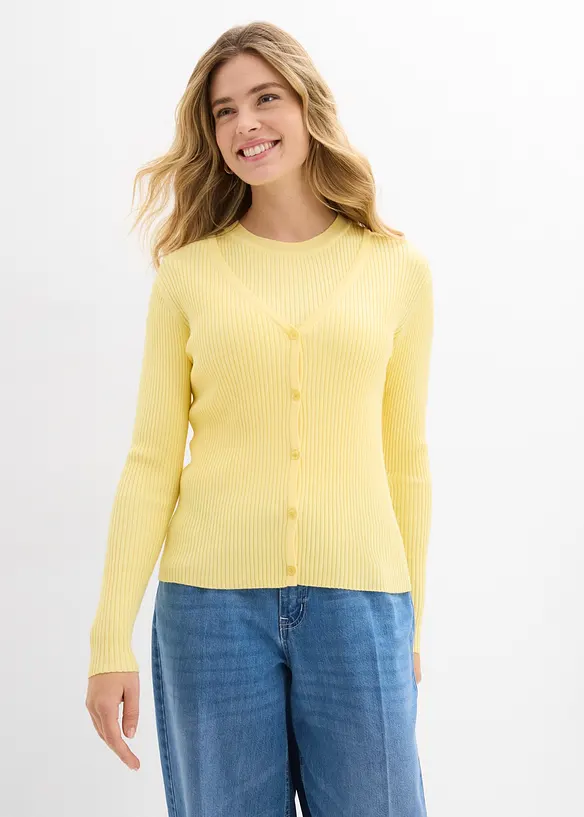 Finstrikket cardin med viskose, bonprix