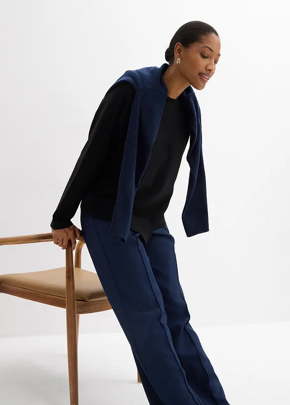 Langermet topp i 100% &oslash;kologisk bomull, bonprix