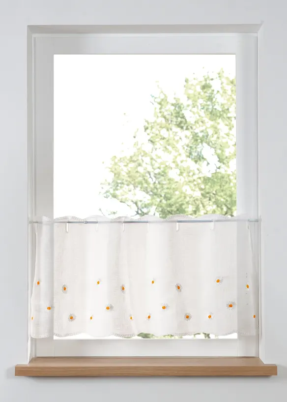 Gardinkappe med blomsterbroderi, bonprix