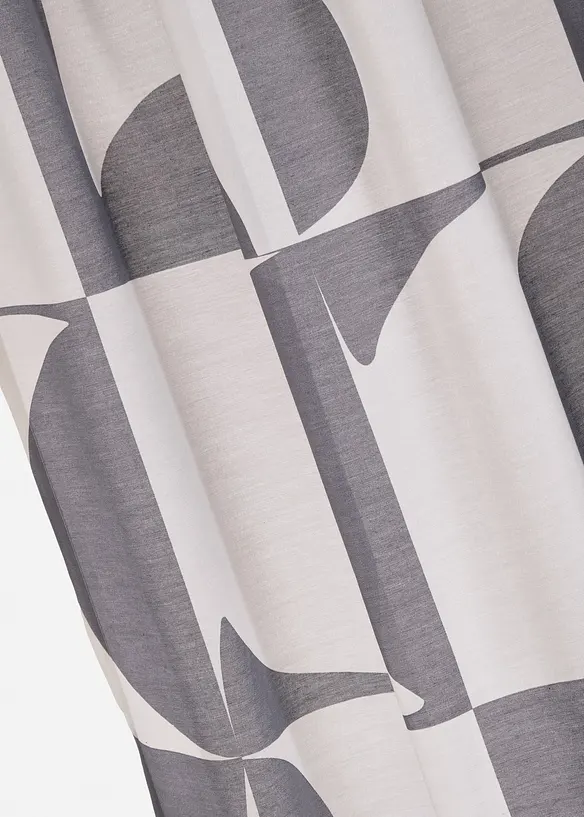 Gardin i resirkulert polyester med grafisk m&oslash;nster (1-pack), bonprix