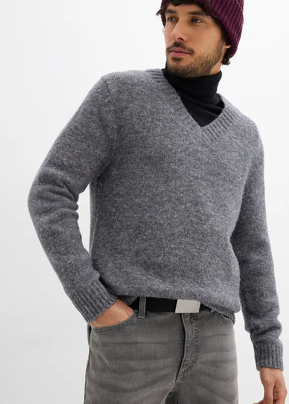 Regular Fit-jeans med stretch og belte, Straight, bonprix