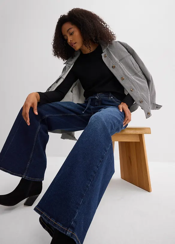 Wide Leg-jeans Mid Waist, bonprix