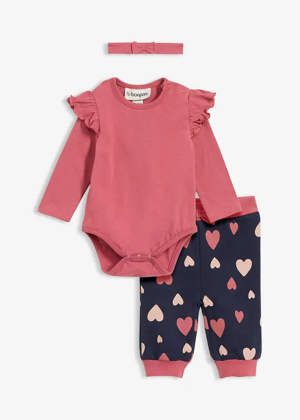 Body, joggebukse og panneb&aring;nd (3-delt sett), bonprix