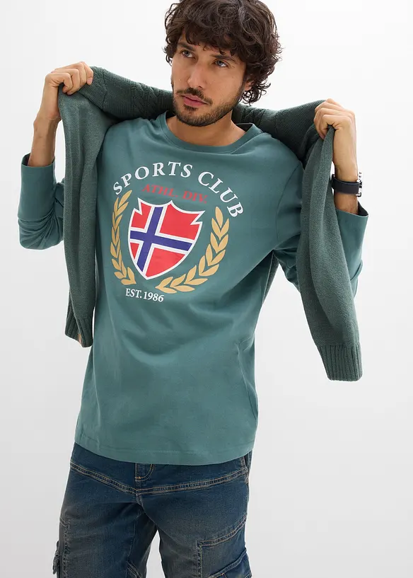 Langermet shirt i 100% bomull, bonprix