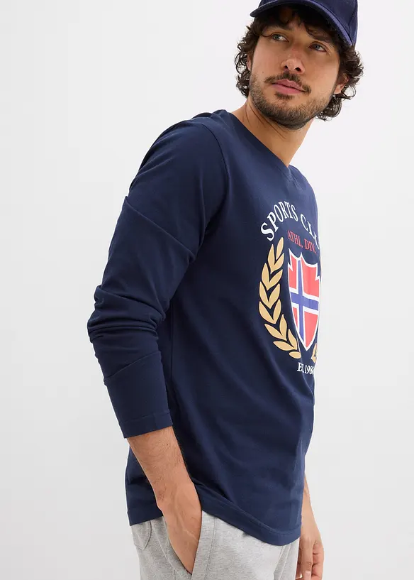 Langermet shirt i 100% bomull, bonprix