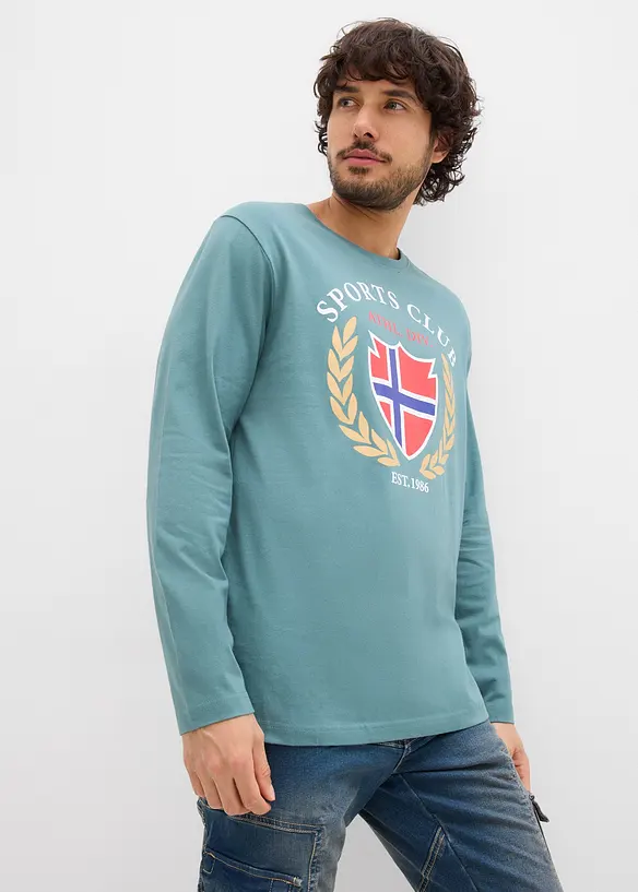 Langermet shirt i 100% bomull, bonprix