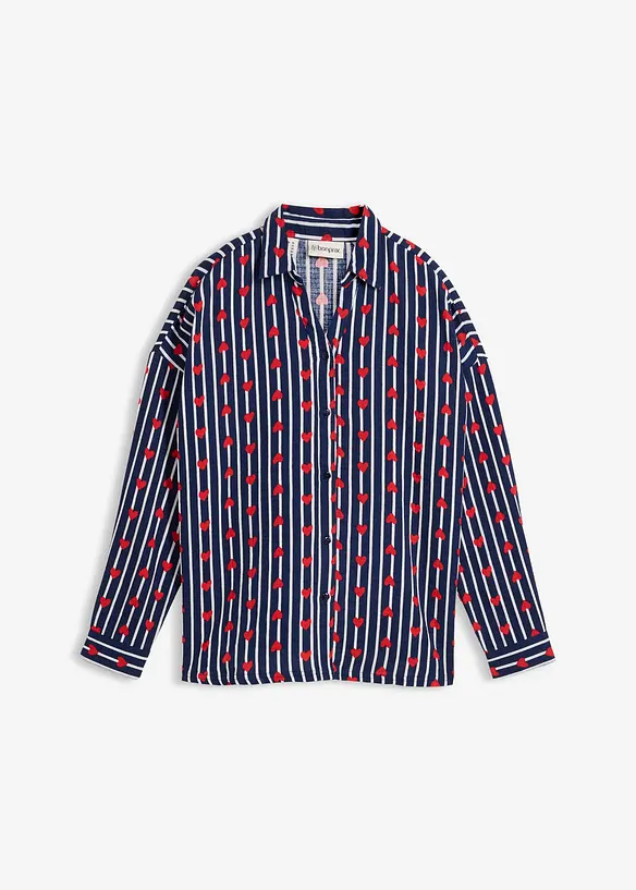 Oversized skjorte i myk musselin, bonprix