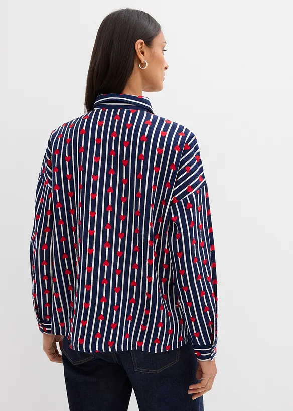 Oversized skjorte i myk musselin, bonprix