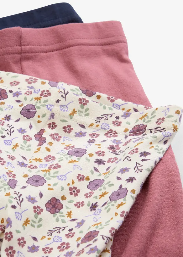 Leggings i 100% &oslash;kologisk bomull (3-pack), bonprix