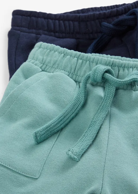 Joggebukse i 100% &oslash;kologisk bomull (2-pack), bonprix